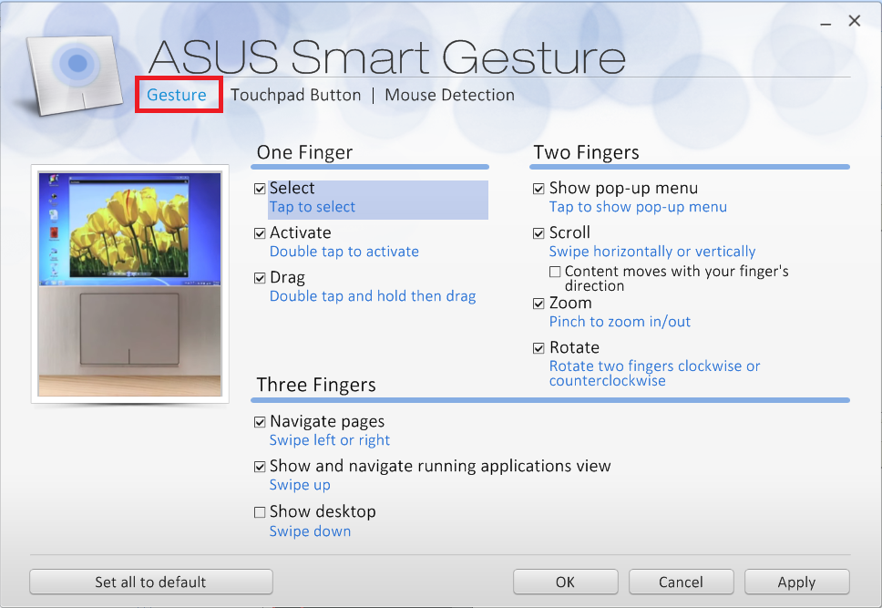 asus smart gesture download windows 7